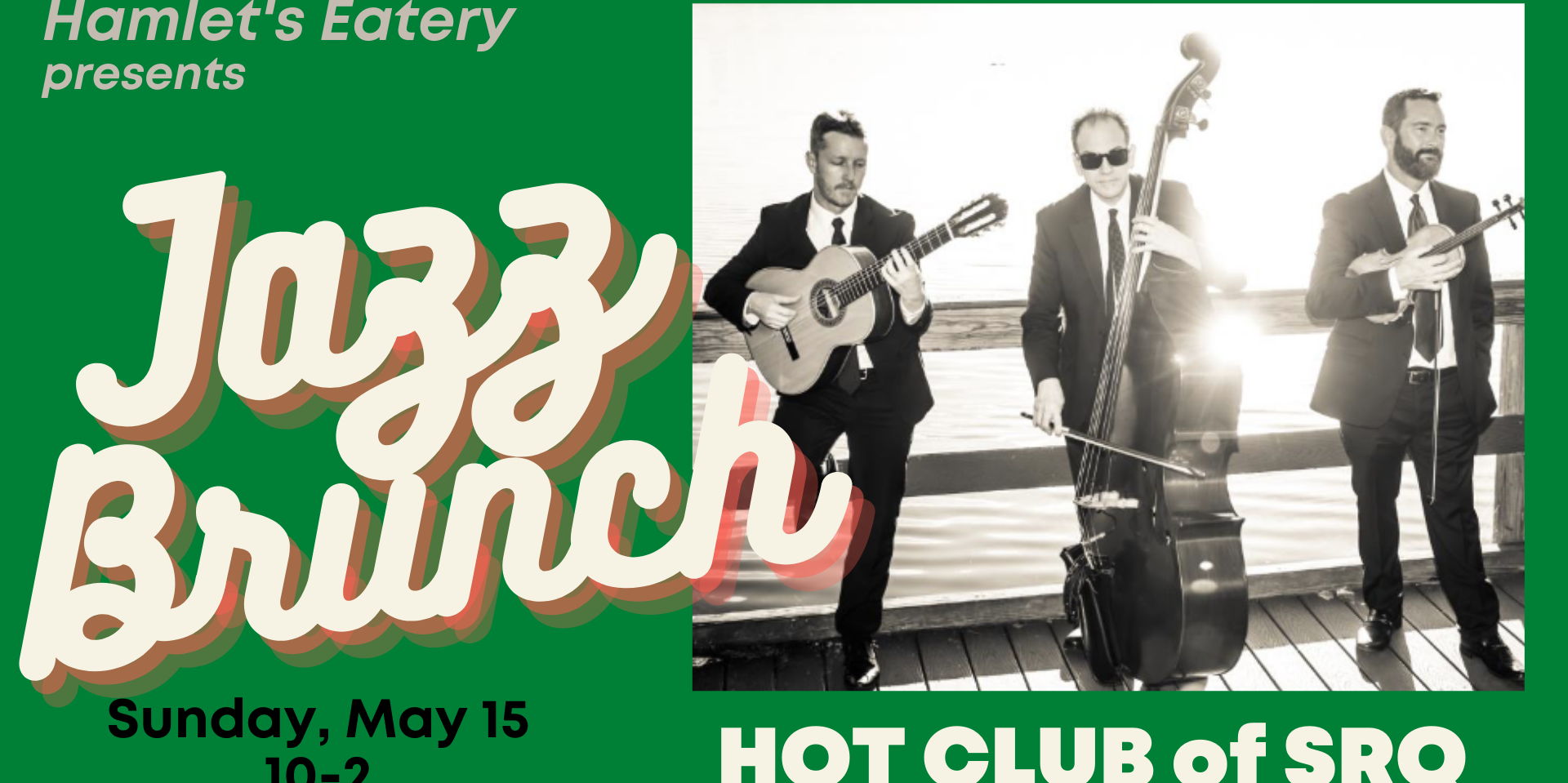 Jazz Brunch at Hamlet's Eatery with Hot Club of SRQ promotional image