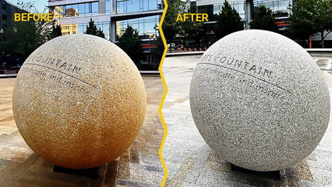 Removing Rust from Concrete Sphere