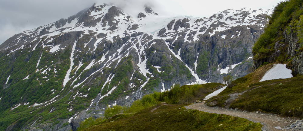 a mountain trail in Alaska