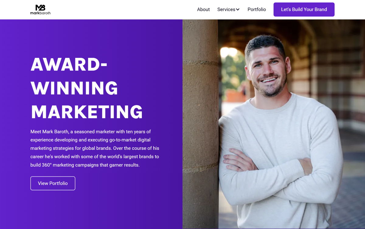 Screenshot of Mark Baroth, from the social media portfolios collection.