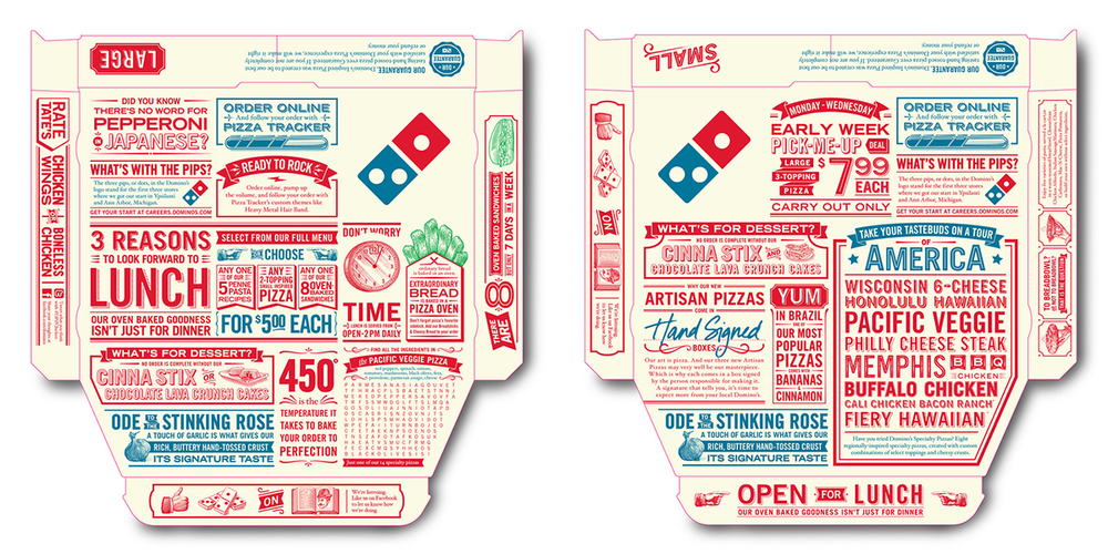 Dominos Pizza Packaging Rigid Box