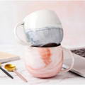400 ML marble ceramic coffee mug with handle for coffee / tea - stacked