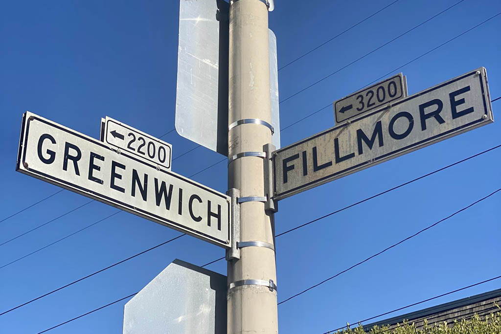 Greenwich St. and Filmore St., Cow Hollow, San Francisco