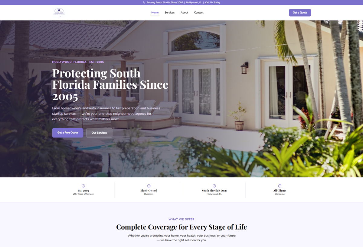 Screenshot of Y Williams Insurance & Financial Services LLC , from the godaddy airo websites collection.