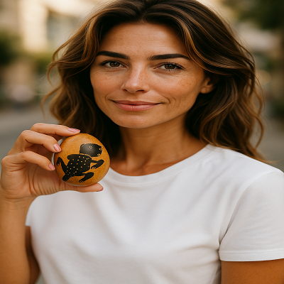 African Soapstone Egg - Crocodile