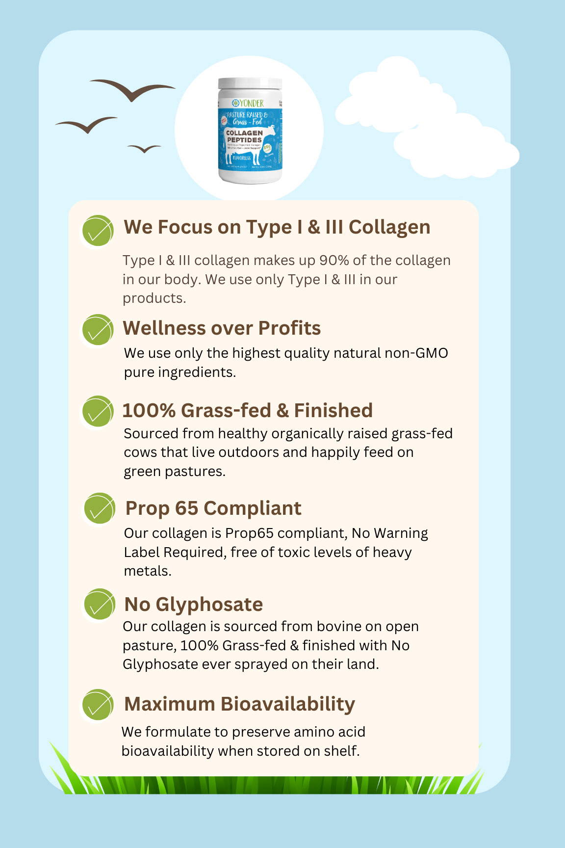 Why Yonder grass fed collagen is better