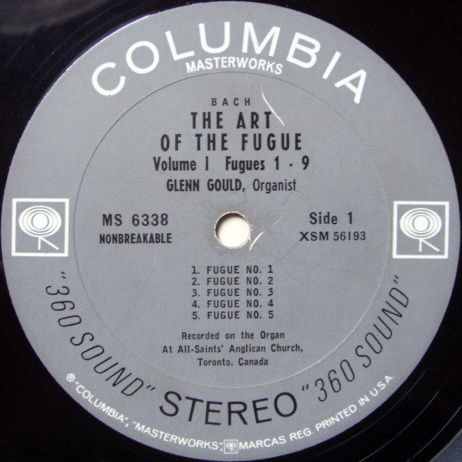 Columbia 2-EYE / GLENN GOULD, - Bach The Art of the Fug...