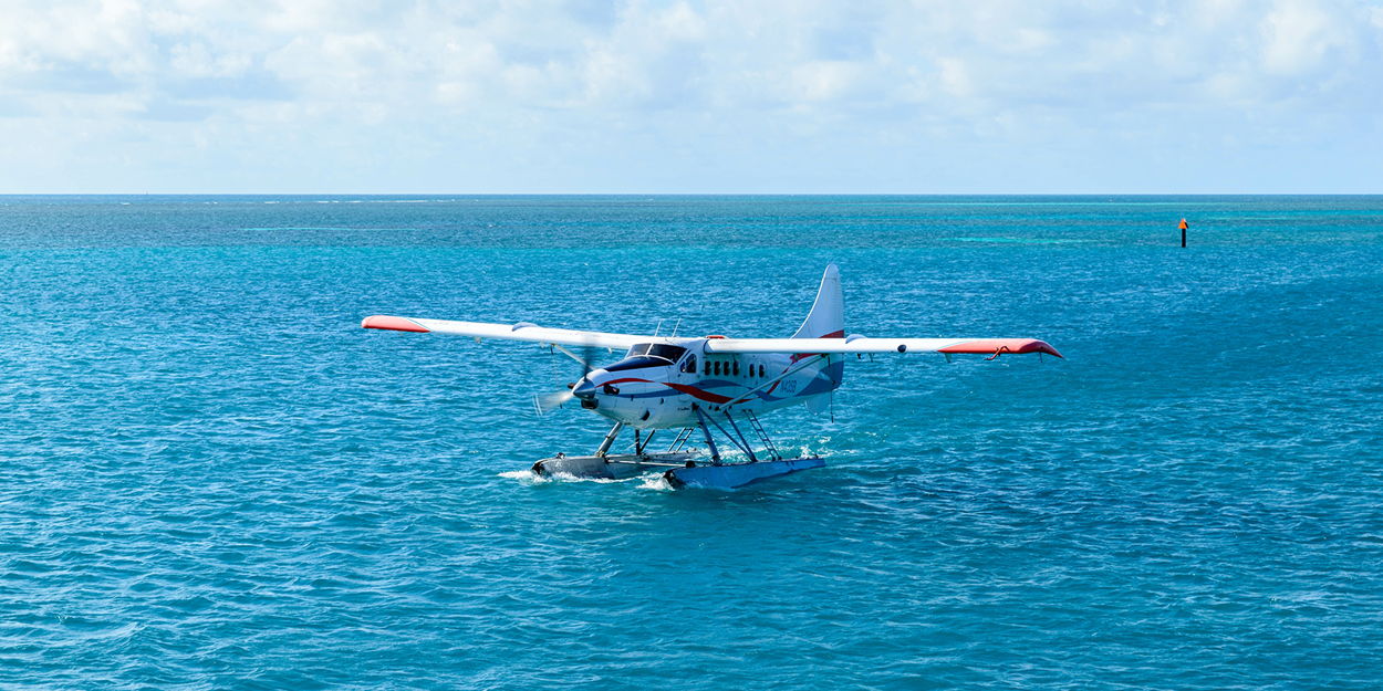 Seaplane landing near Dry Tortugas National Park