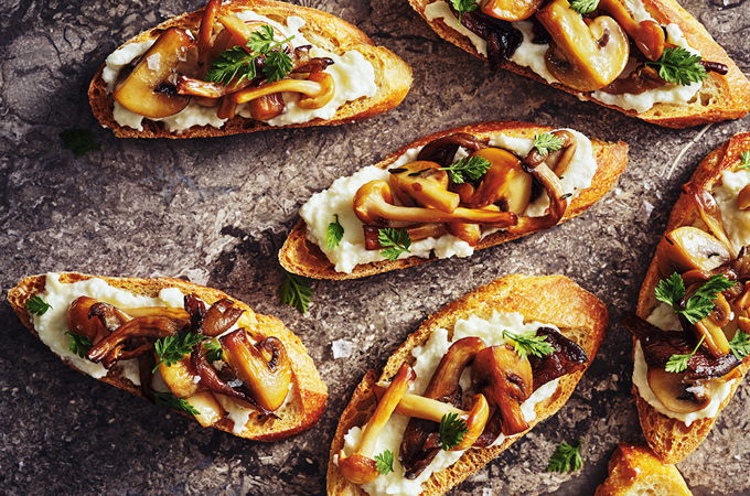 Marinated Mushroom Crostini