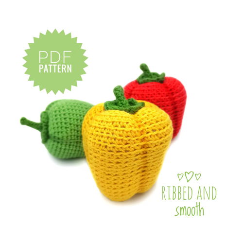 Paprika Haakpatroon - Amigurumi Eten Speelkeuken Eten Haakpatroon Paprika Patroon Speel Eten Amigurumi Speelgoed Haakgroenten