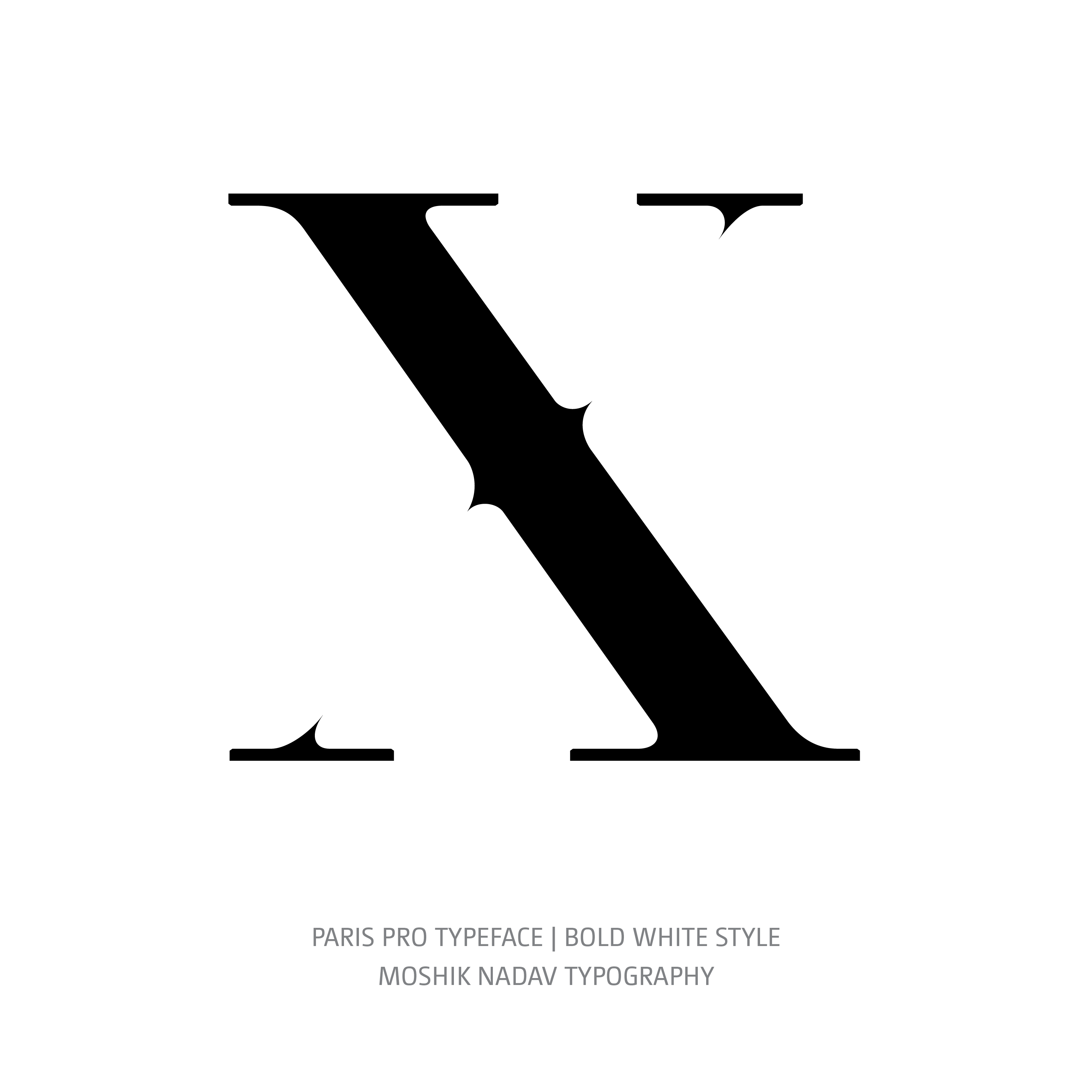 Paris Pro Typeface Bold White X