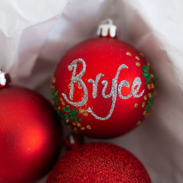 Red Matte Shatterproof Baubles 80mm - Image 3