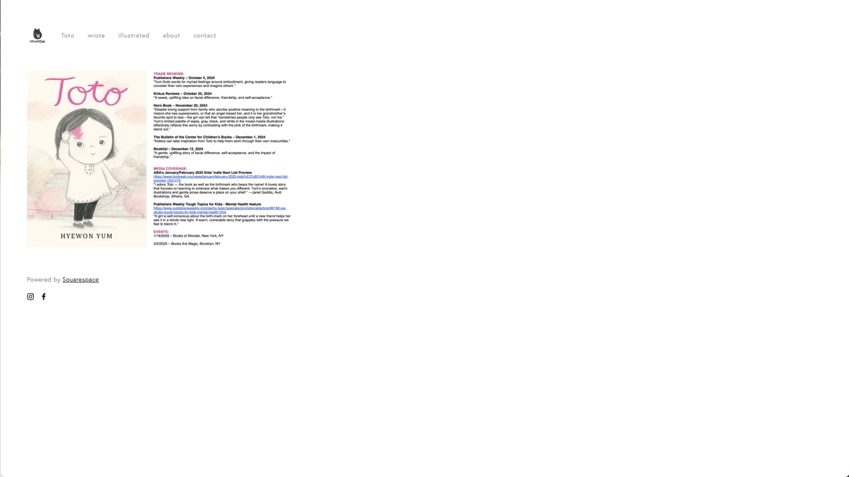 Screenshot of Hyewon Yum, from the author websites collection.