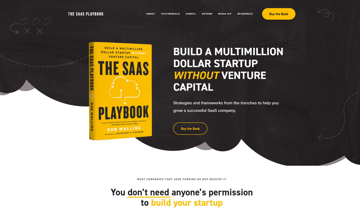 Screenshot of The SaaS Playbook, from the book websites collection.