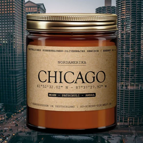 Bougie parfumée Chicago - Coquelicot | Patchouli | ambre