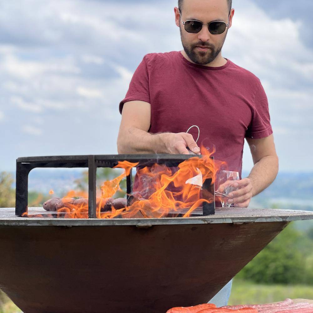 Brasero barbecue en acier et bois ultra design lyon