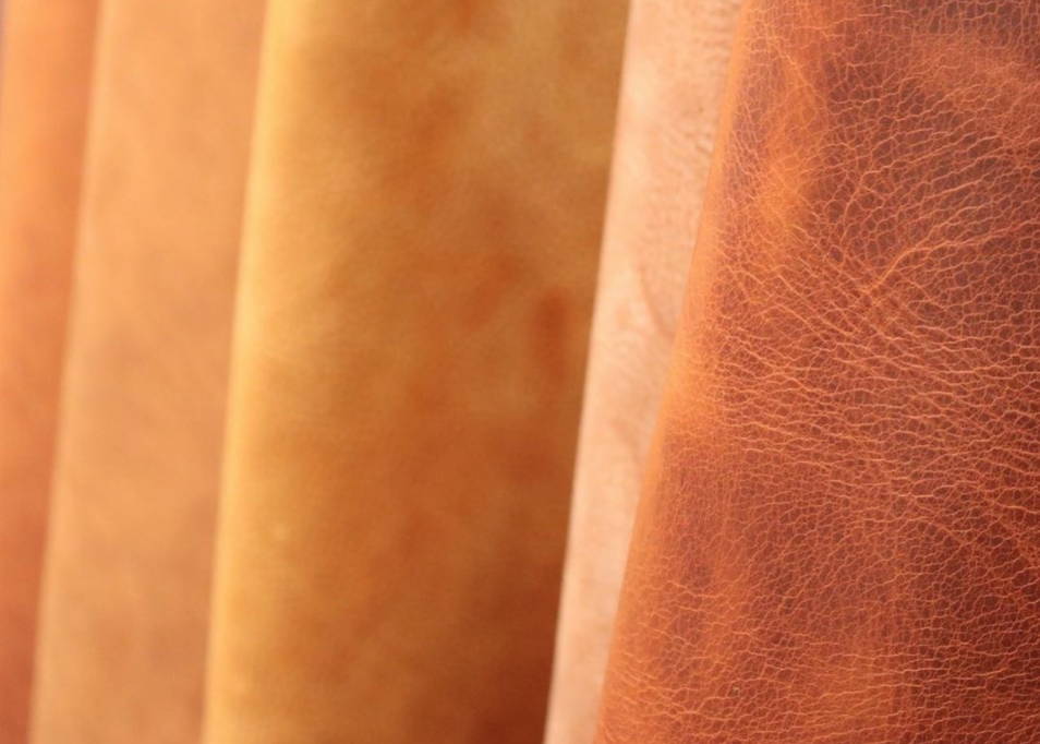 Samples of vegetable-tanned Italian leather