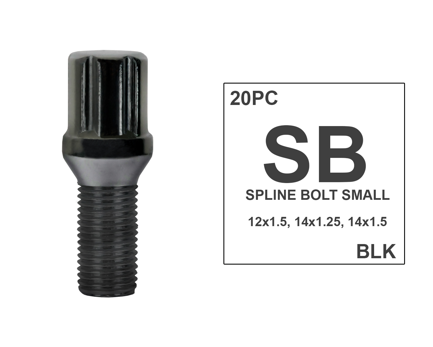 Shop BMW 3-Series E30 Spline Lug Bolts with Tapered Seat in Black