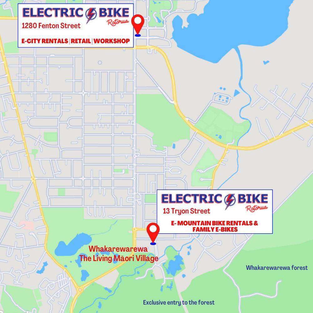 Start Locations E Bike hire from Electric Bike Rotorua