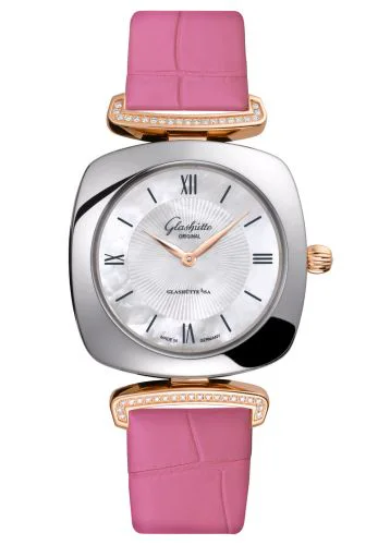 Pavonina Stainless Steel / Red Gold / Diamond / MOP / Alligator