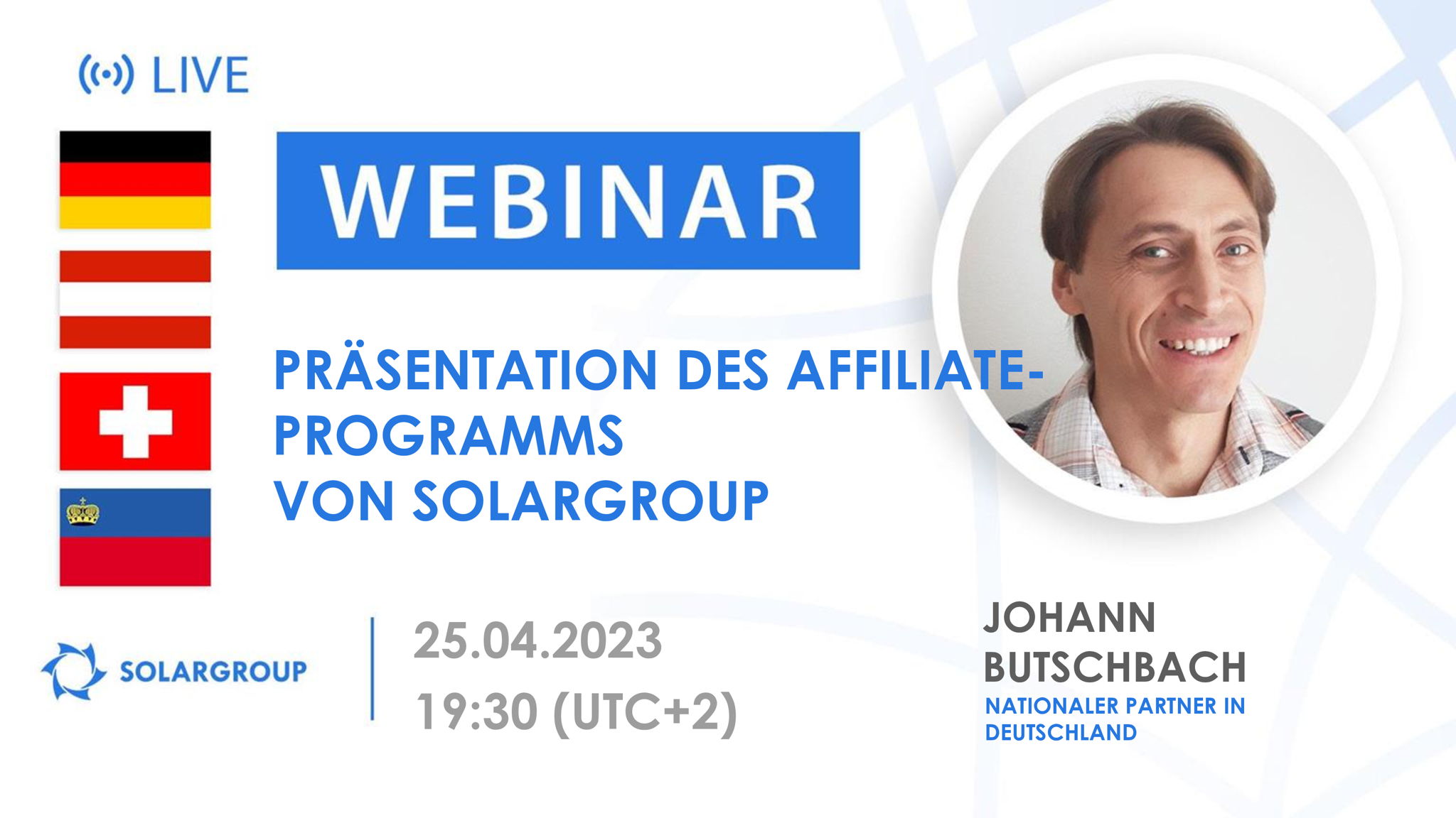 Deutschland. Präsentation des Affiliate-Programms von SOLARGROUP