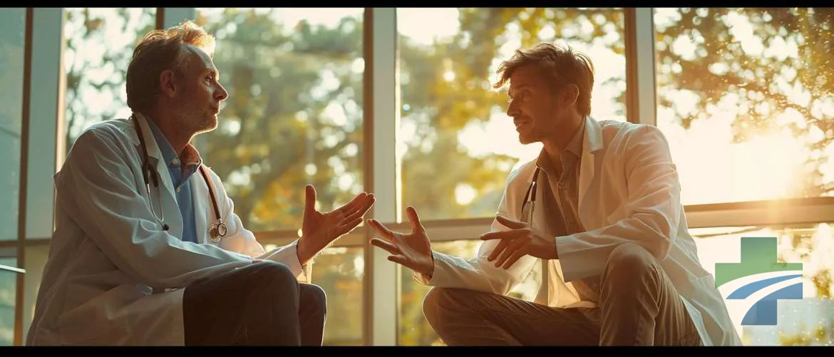 A doctor and patient engaging in a deep, empathetic conversation