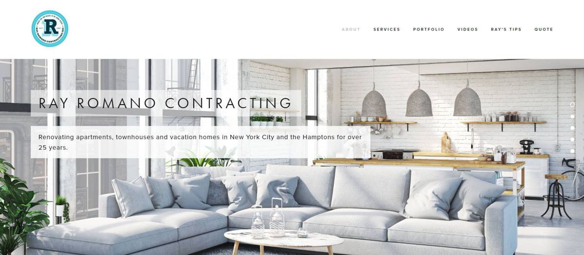 Screenshot of Ray Romano Contracting, from the contractor websites collection.