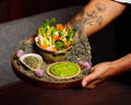 Vegetable crudité with matcha mayonnaise & tencha goma shio