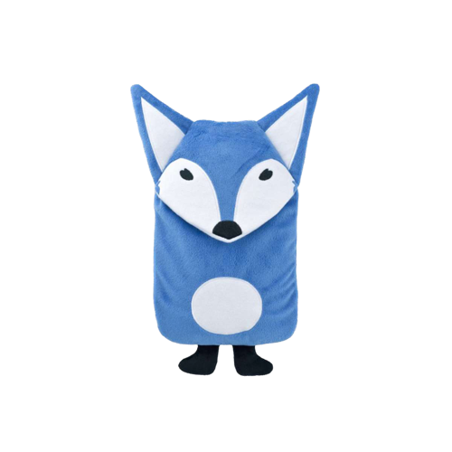 Bouillotte Éco velours velouté - Renard - Bleu