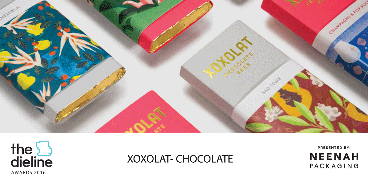 The Dieline Awards 2016 Outstanding Achievements:  Xoxolat – Chocolate Bar Packaging