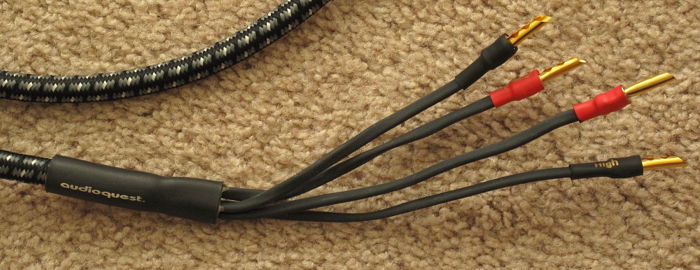 Audioquest Type 8 BI-WIRE Speaker Cables 8 ft. pair fee...