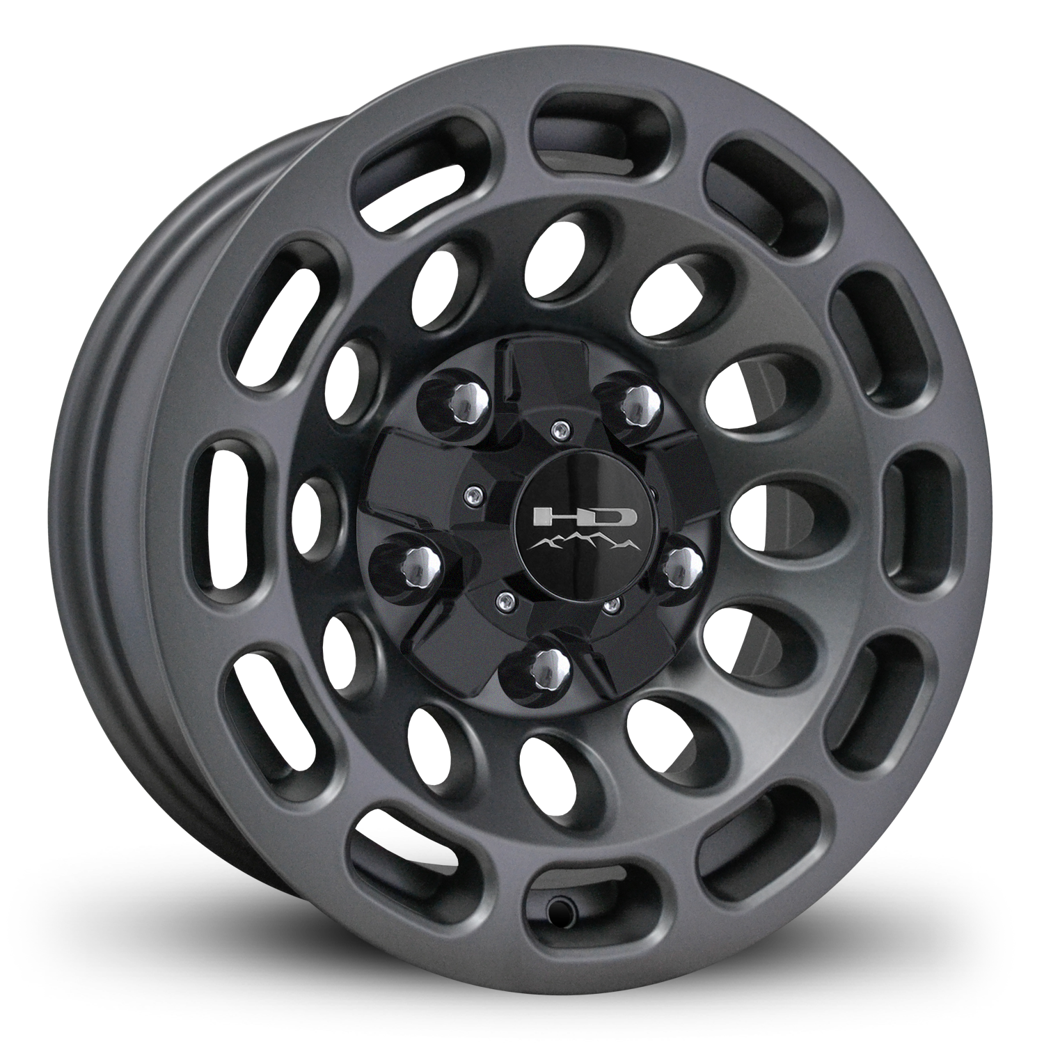 HD Off-Road Road Warrior Custom Trailer Wheels in 15x6.0 in 5 lug All Satin Grey for Unility, Boat, Car, Construction, Horse, & RV
