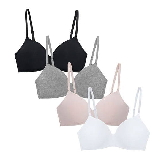 4 Pack Soft Foam Wireless T-Shirt Bra Basics 