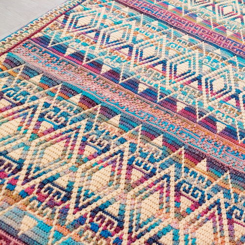 ANCIENT STORIES. Overlay mosaic crochet blanket pattern