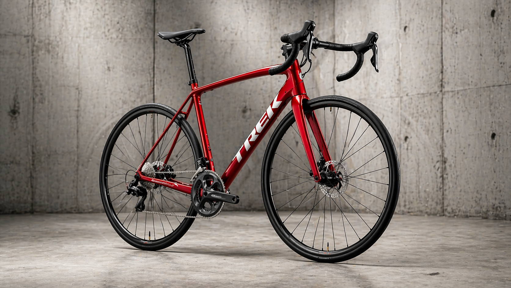 Trek Émonda ALR racefiets in lichte industriële studio, snelle aluminium klimfiets voor artikel over de beste tweedehands racefietsen.