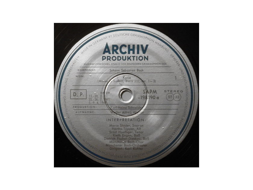 ★1st Press★ Archive / RICHTER, - Bach Mass in B Minor, MINT, 3LP Box Set!