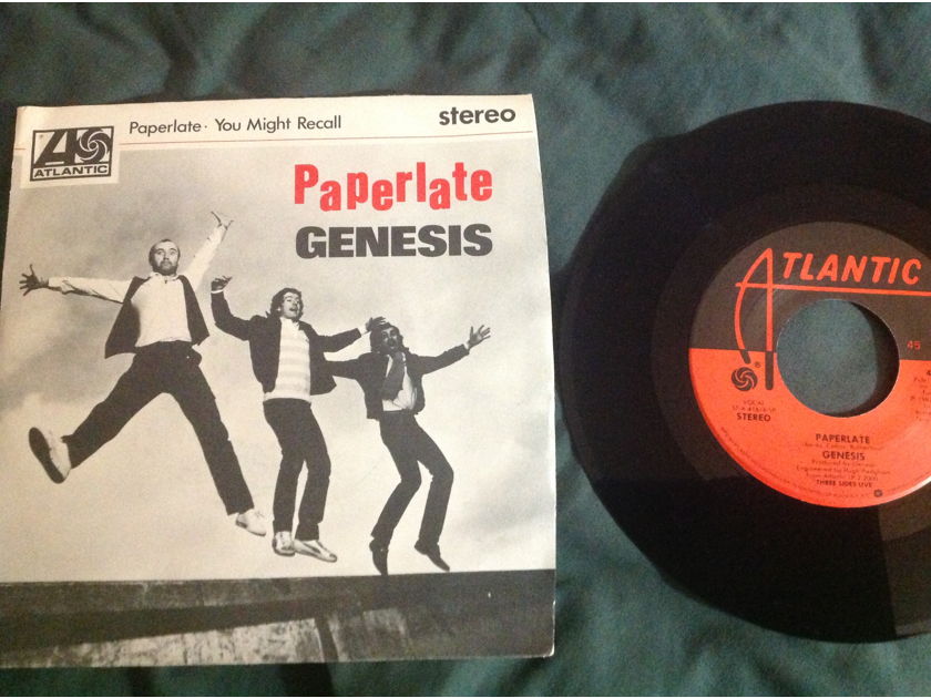 Genesis - Paperlate 45 Single With Picture Sleeve Atlantic Records Vinyl NM