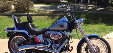 2009 HARLEY-DAVIDSON FXSTC SOFTAIL CUSTOM (BLACK) motorcycle for rent near Georgetown, TX