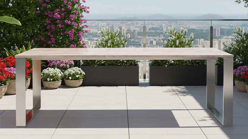 Gartentisch mit Granitplatte