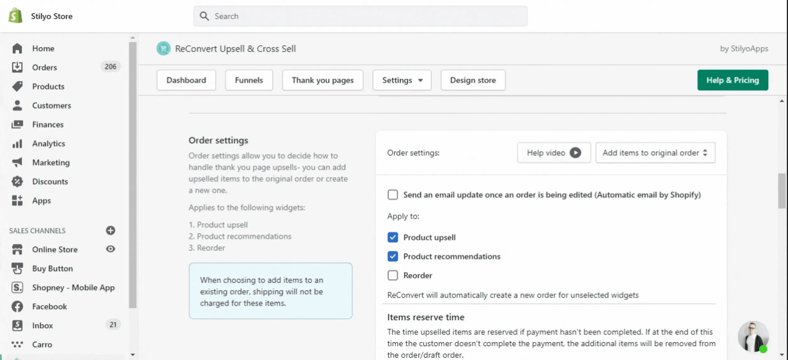 reconvert post purchase upsell