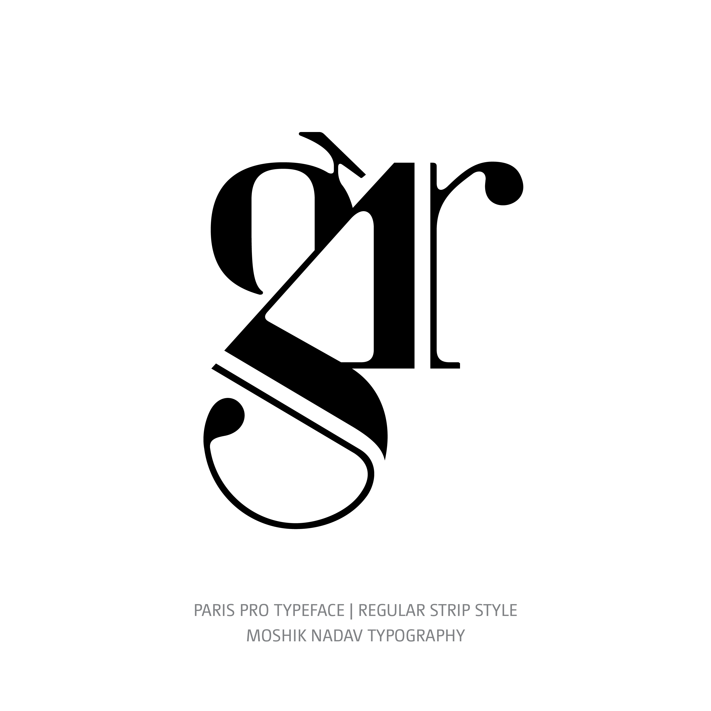 Paris Pro Typeface Regular Strip gr alternative ligature