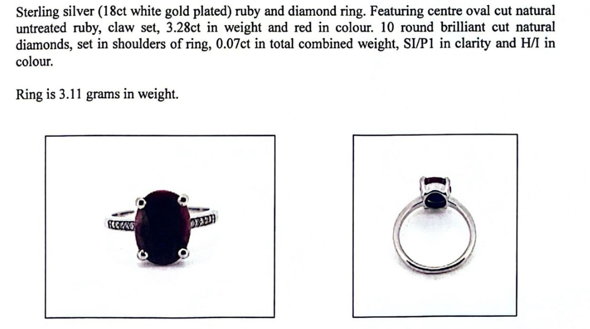 Natural Ruby & Diamond Ring (3.28ct)