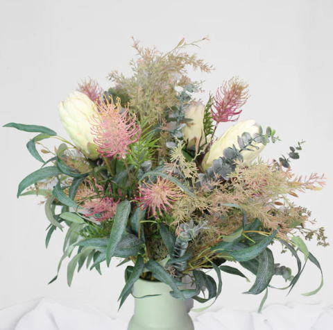 Native Pink and White Arrangement - Realistic Artificial Flowers - Image 2