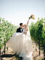 Inside REFINED x Caroline Tran Presets Collection: Bride and Groom Kissing in Orchard