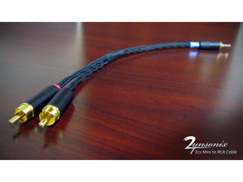 Zynsonix Ecs Mini to RCA Cable UPOCC Copper in Teflon - 1 Foot