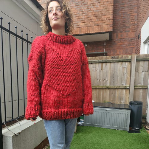 Giant Love Heart Sweater - Knitting Pattern