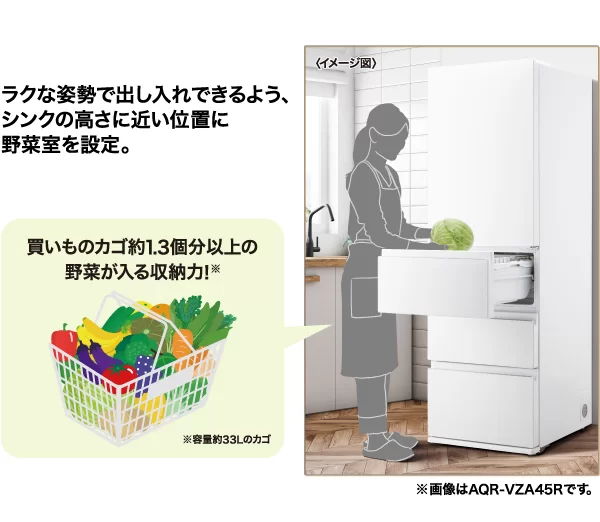 立ったままの姿勢で出し入れラクラク