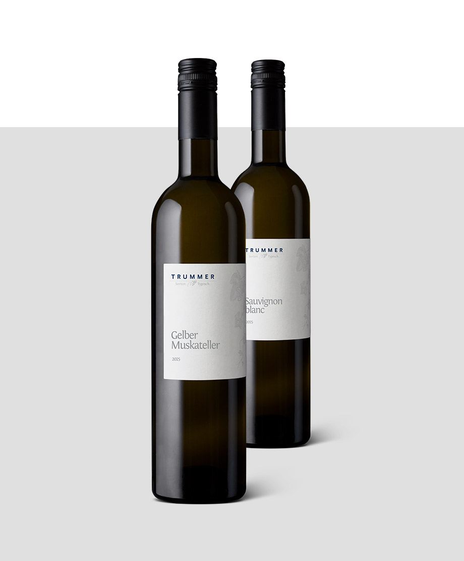 Drei Flaschen Basis-Weine vom Weingut Trummer