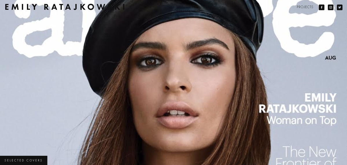 Screenshot of Emily Ratajkowski, from the model websites collection.