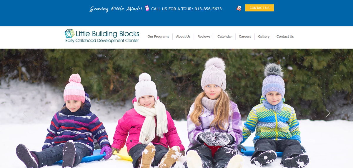 Screenshot of Little Building Blocks, from the school websites collection.